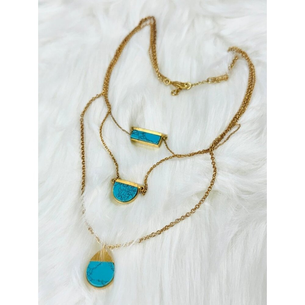 3-Strand Turquoise Necklace (n1) - Picture 4 of 6